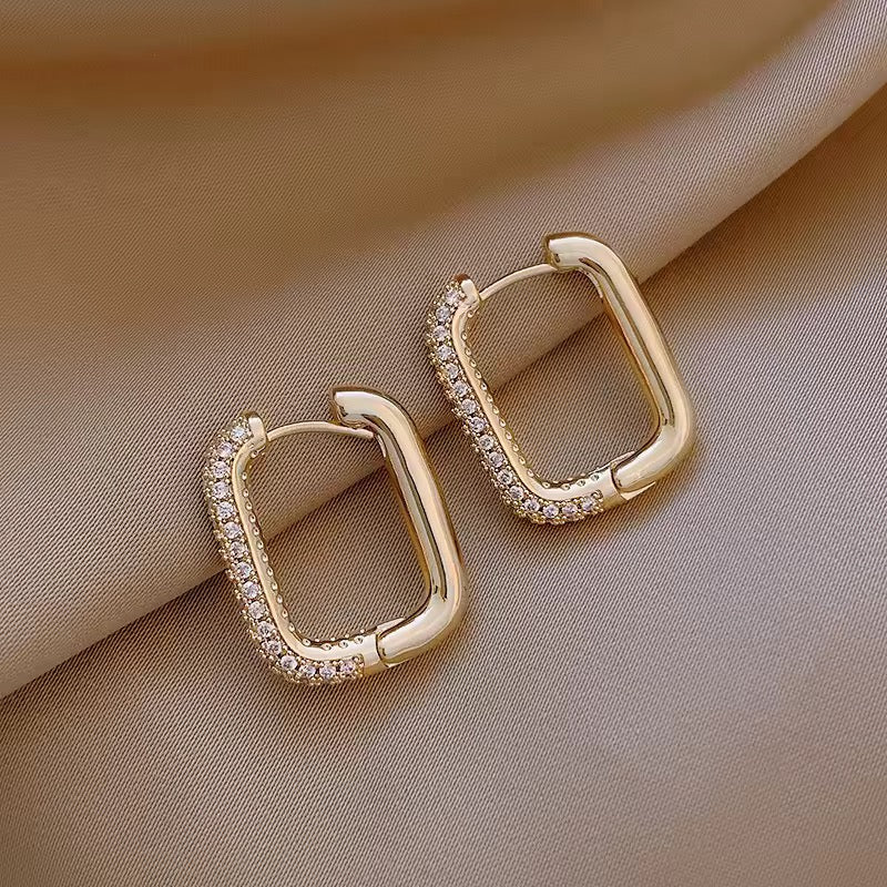 Zircon Square Hoops