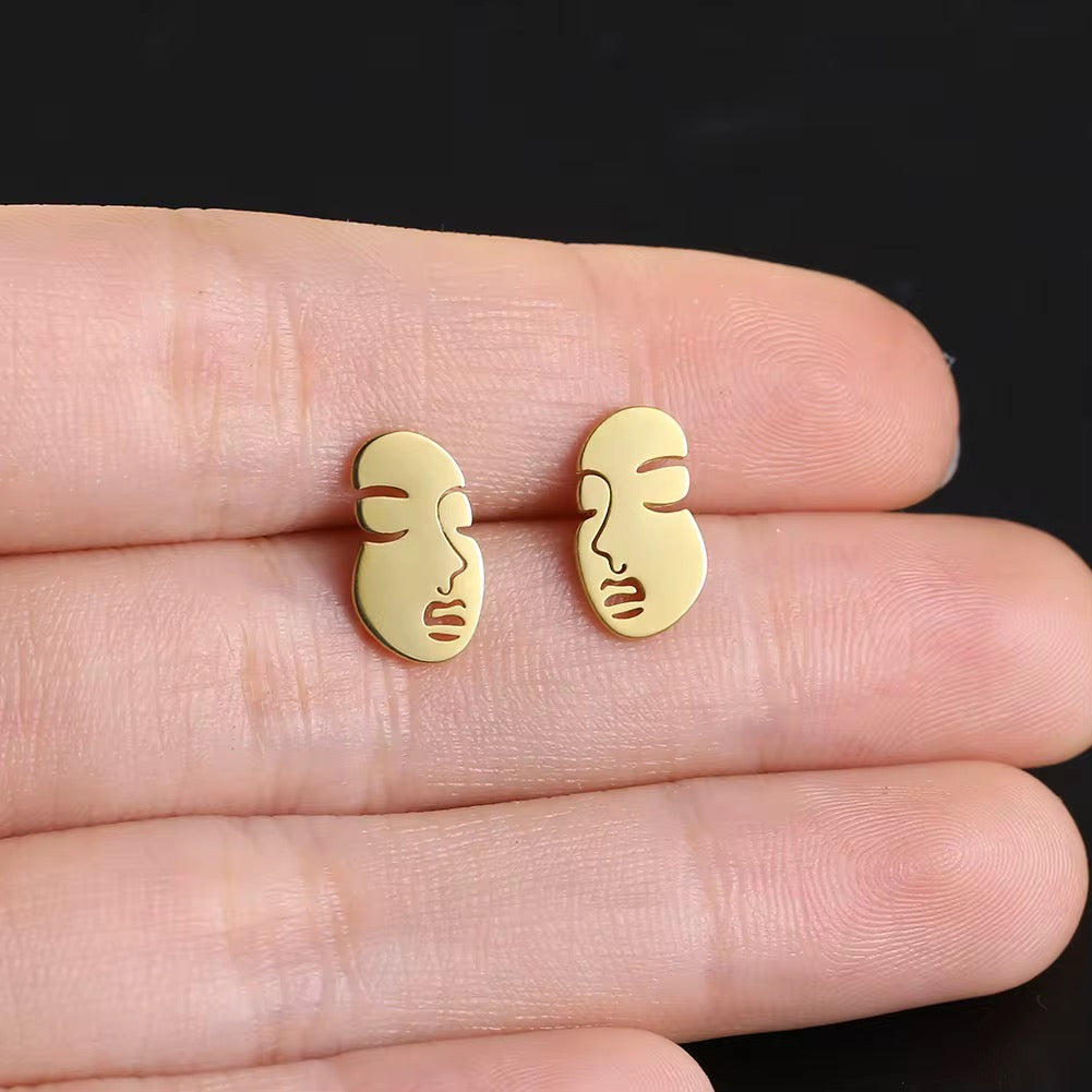 Abstract Face Earring