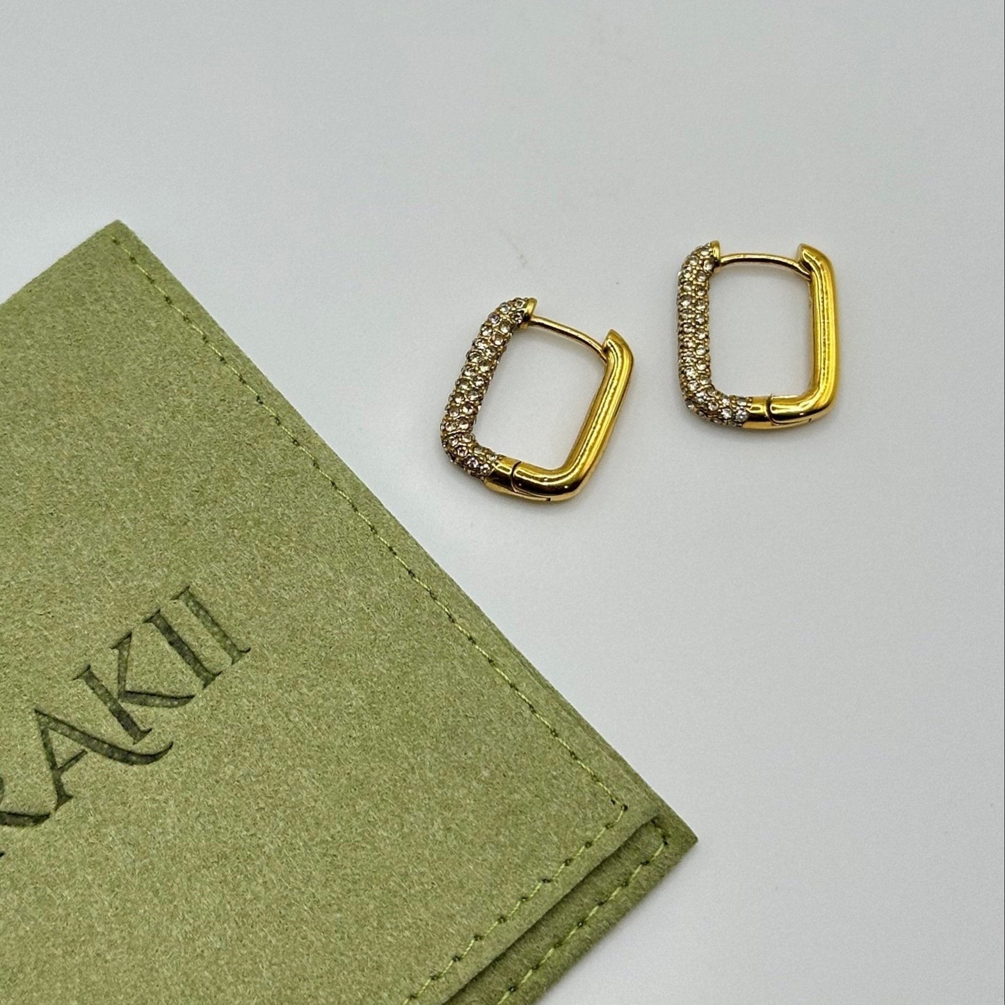 Zircon Square Hoops