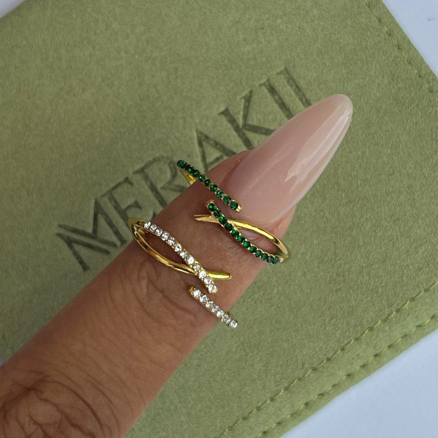 Crystal Zircon Adjustable Ring